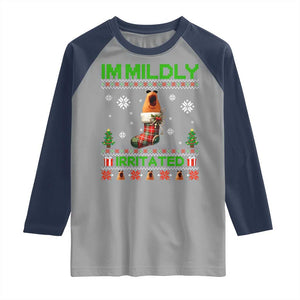 Mildly Irritated Marcus the Worm Meme Raglan Shirt Funny Christmas Stocking Weirdcore TS02 Sport Gray Navy Print Your Wear