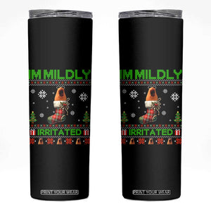Mildly Irritated Marcus the Worm Meme Skinny Tumbler Funny Christmas Stocking Weirdcore TS02 Black Print Your Wear