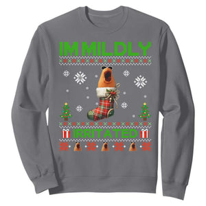 Mildly Irritated Marcus the Worm Meme Sweatshirt Funny Christmas Stocking Weirdcore TS02 Charcoal Print Your Wear