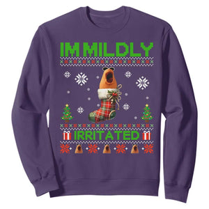 Mildly Irritated Marcus the Worm Meme Sweatshirt Funny Christmas Stocking Weirdcore TS02 Purple Print Your Wear