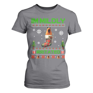 Mildly Irritated Marcus the Worm Meme T Shirt For Women Funny Christmas Stocking Weirdcore TS02 Charcoal Print Your Wear