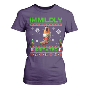 Mildly Irritated Marcus the Worm Meme T Shirt For Women Funny Christmas Stocking Weirdcore TS02 Purple Print Your Wear