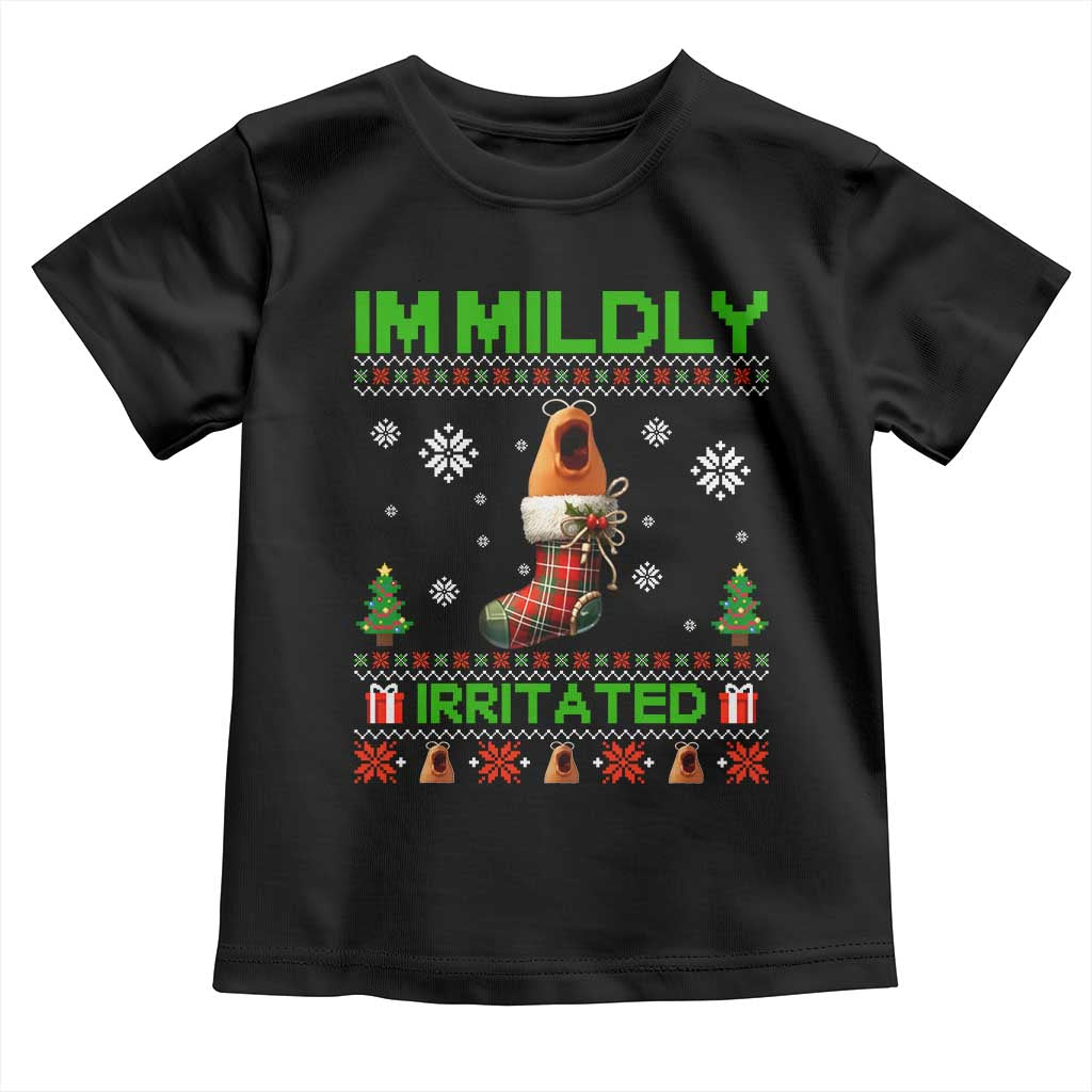 Mildly Irritated Marcus the Worm Meme Toddler T Shirt Funny Christmas Stocking Weirdcore TS02 Black Print Your Wear