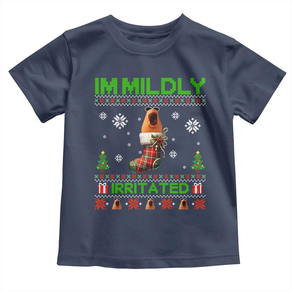 Mildly Irritated Marcus the Worm Meme Toddler T Shirt Funny Christmas Stocking Weirdcore TS02 Navy Print Your Wear