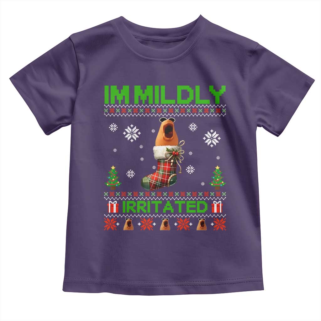 Mildly Irritated Marcus the Worm Meme Toddler T Shirt Funny Christmas Stocking Weirdcore TS02 Purple Print Your Wear