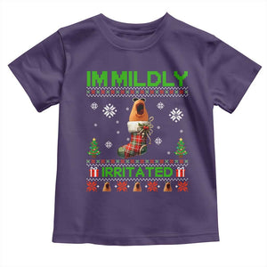 Mildly Irritated Marcus the Worm Meme Toddler T Shirt Funny Christmas Stocking Weirdcore TS02 Purple Print Your Wear