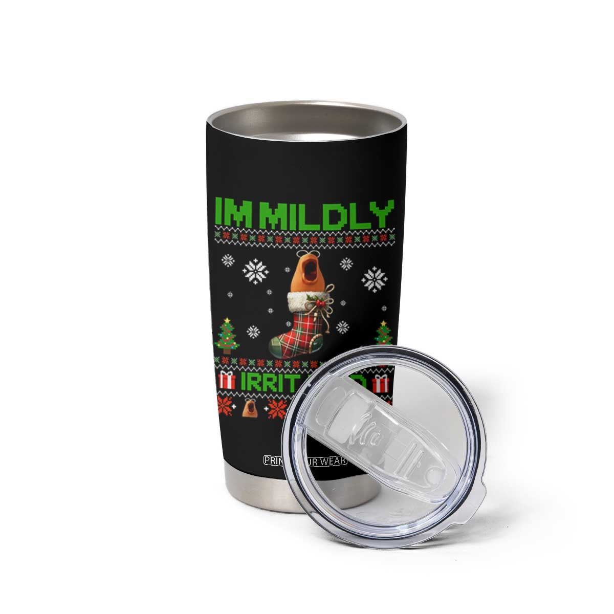 Mildly Irritated Marcus the Worm Meme Tumbler Cup Funny Christmas Stocking Weirdcore TS02 Print Your Wear