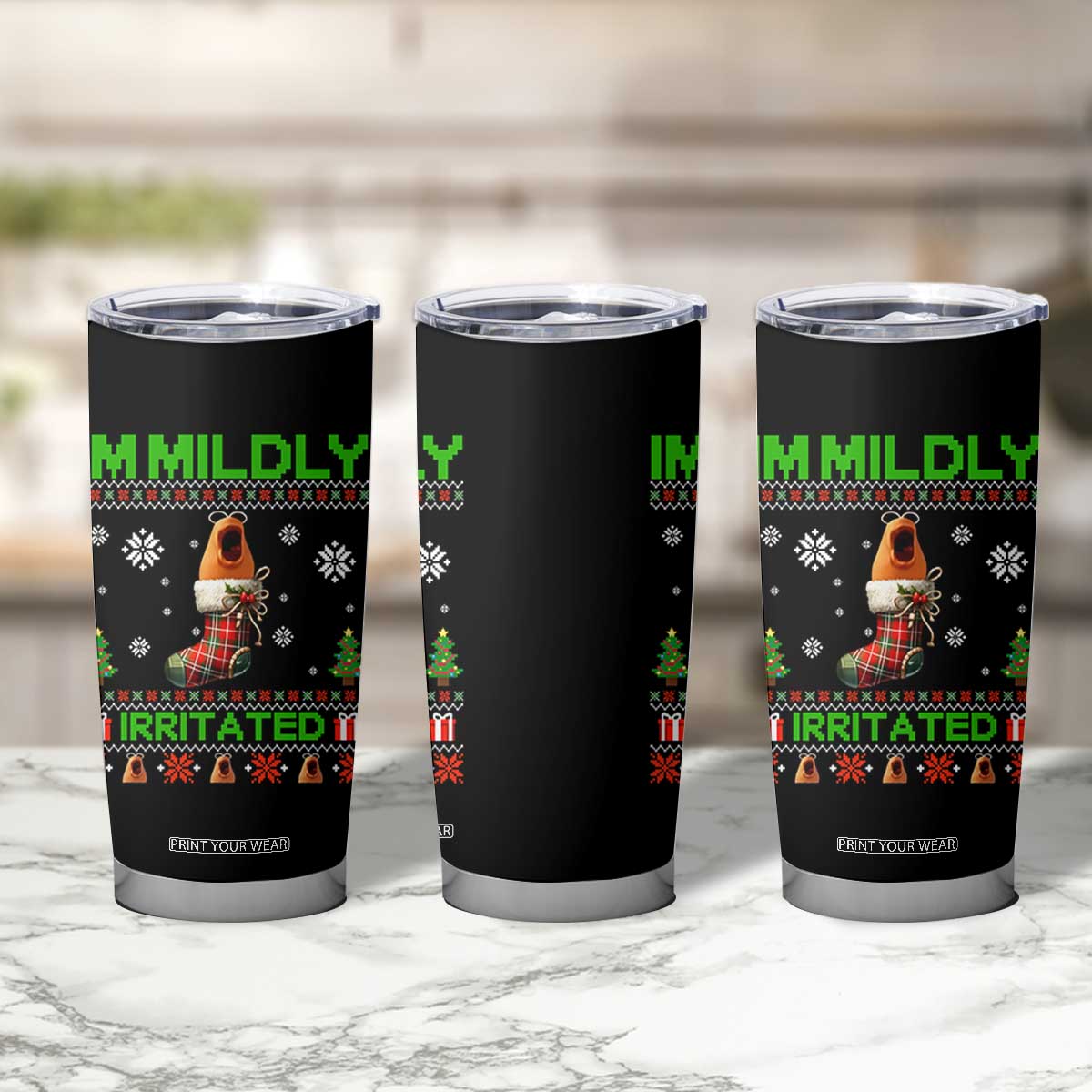 Mildly Irritated Marcus the Worm Meme Tumbler Cup Funny Christmas Stocking Weirdcore TS02 Print Your Wear