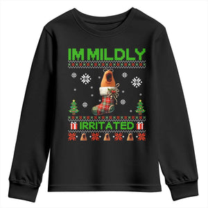 Mildly Irritated Marcus the Worm Meme Youth Sweatshirt Funny Christmas Stocking Weirdcore TS02 Black Print Your Wear