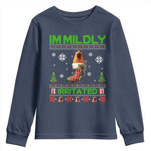 Mildly Irritated Marcus the Worm Meme Youth Sweatshirt Funny Christmas Stocking Weirdcore TS02 Navy Print Your Wear