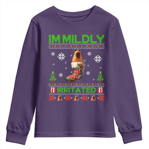 Mildly Irritated Marcus the Worm Meme Youth Sweatshirt Funny Christmas Stocking Weirdcore TS02 Purple Print Your Wear