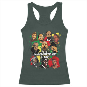 Civil Rights Leaders Racerback Tank Top Unapologetically Dope Black Inspiration TS02 Dark Forest Green Print Your Wear