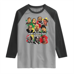 Civil Rights Leaders Raglan Shirt Unapologetically Dope Black Inspiration TS02 Sport Gray Black Print Your Wear