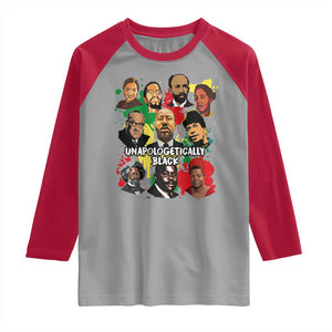 Civil Rights Leaders Raglan Shirt Unapologetically Dope Black Inspiration TS02 Sport Gray Red Print Your Wear