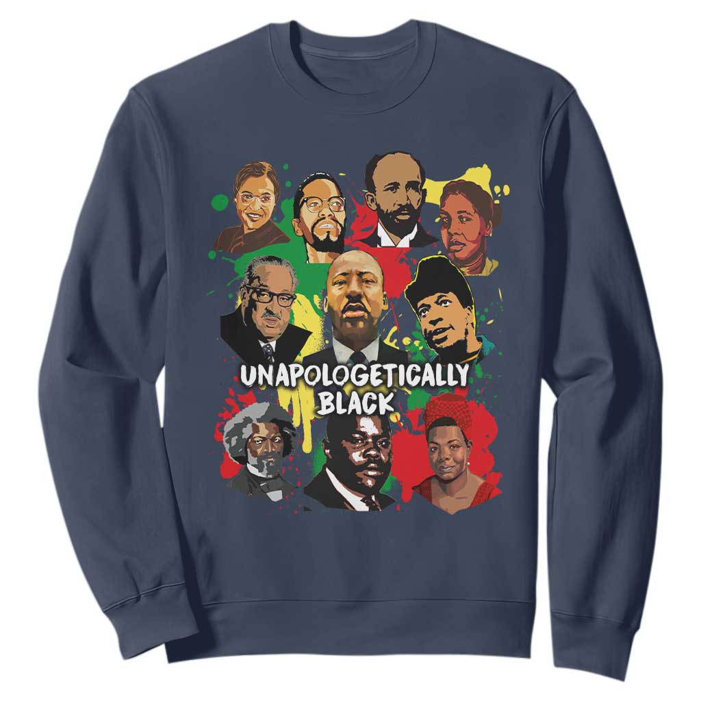 Civil Rights Leaders Sweatshirt Unapologetically Dope Black TS02 Navy Printyourwear