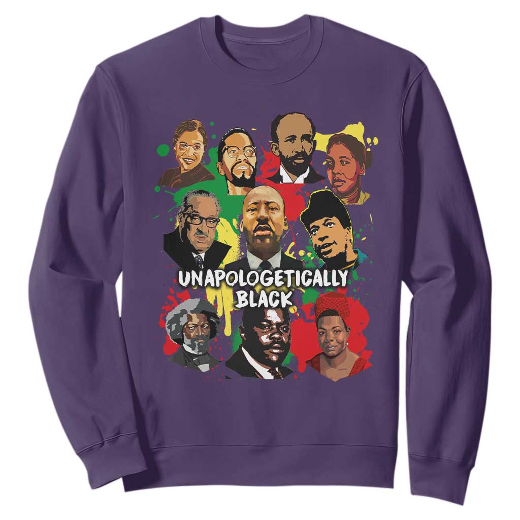 Civil Rights Leaders Sweatshirt Unapologetically Dope Black TS02 Purple Printyourwear