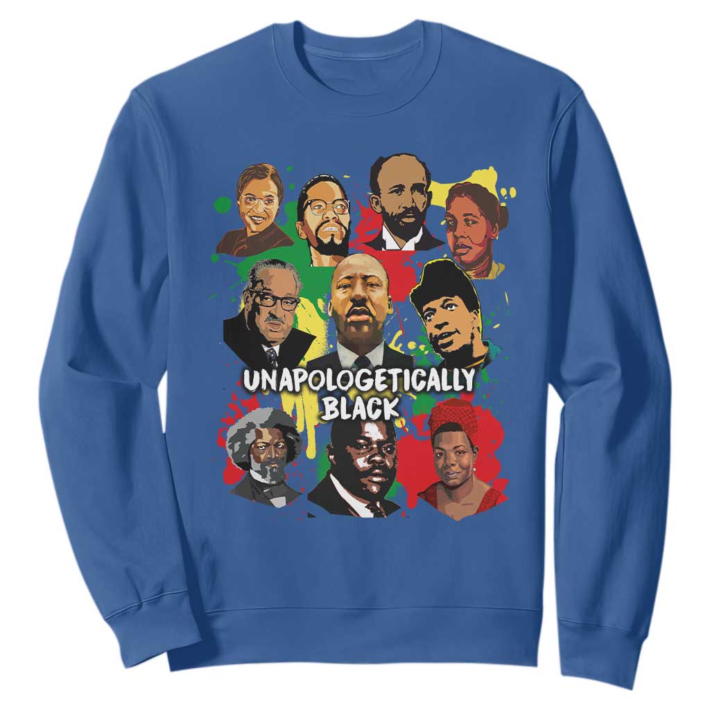Civil Rights Leaders Sweatshirt Unapologetically Dope Black TS02 Royal Blue Printyourwear