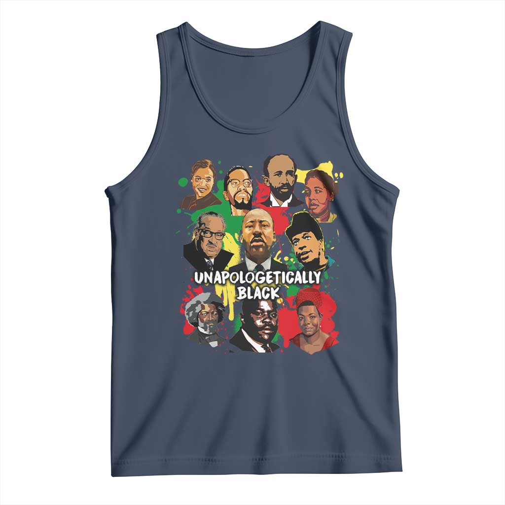 Civil Rights Leaders Tank Top Unapologetically Dope Black Inspiration TS02 Navy Print Your Wear