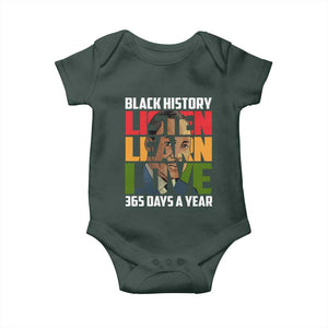 Black History Month Baby Onesie Listen Learn Love 365 Days A Year MLK Martin Luther King TS02 Print Your Wear