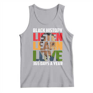 Black History Month Tank Top Listen Learn Love 365 Days A Year MLK Martin Luther King TS02 Athletic Heather Print Your Wear