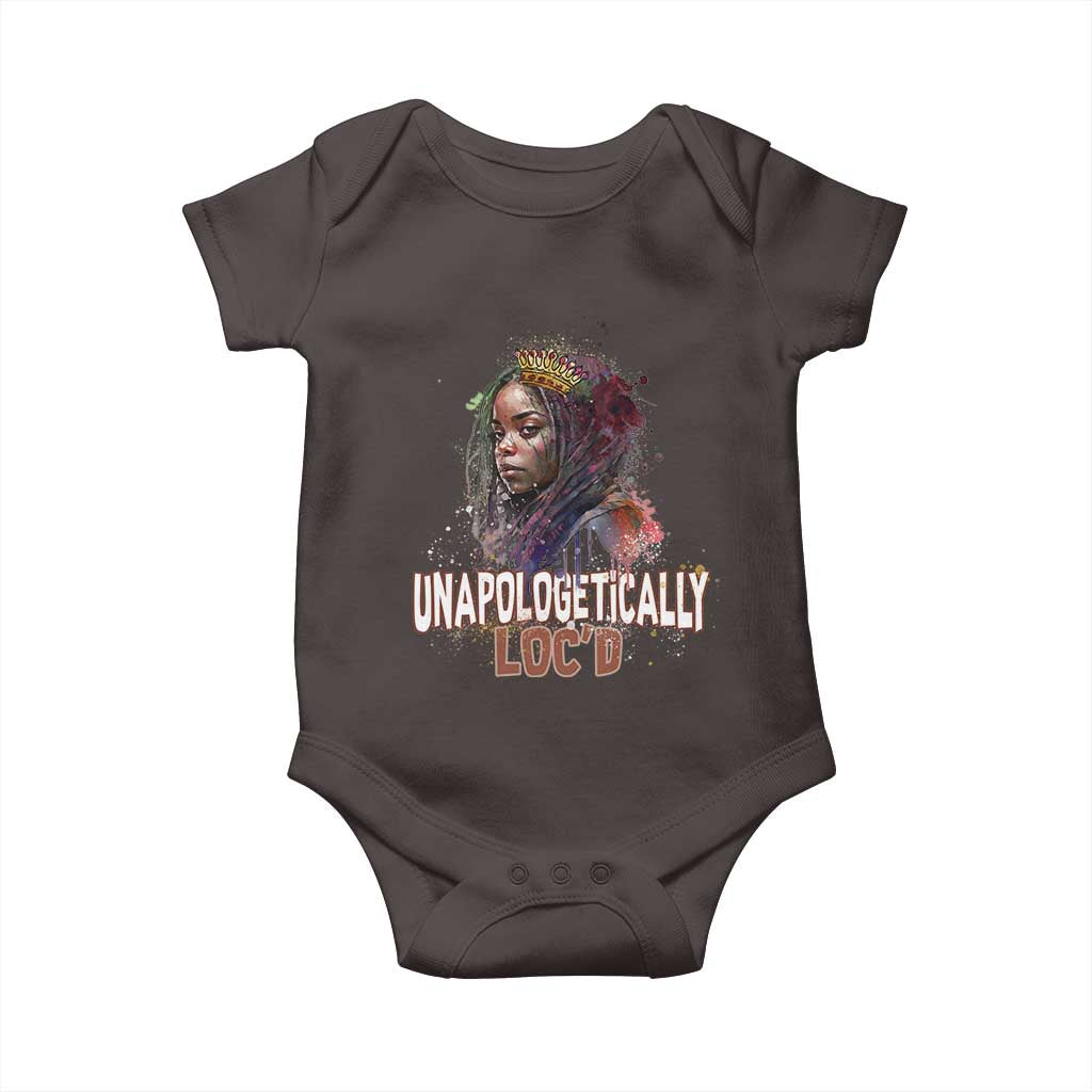 Black Locs Girl Baby Onesie Unapologetically Locd Hair Melanin Queen TS02 Dark Chocolate Print Your Wear