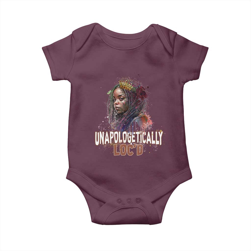 Black Locs Girl Baby Onesie Unapologetically Locd Hair Melanin Queen TS02 Maroon Print Your Wear