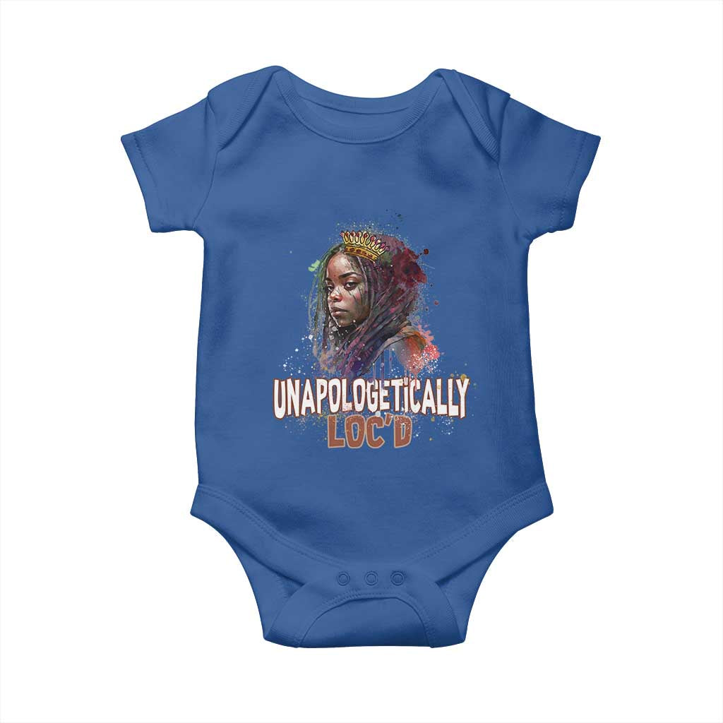 Black Locs Girl Baby Onesie Unapologetically Locd Hair Melanin Queen TS02 Royal Blue Print Your Wear