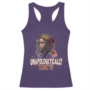 Black Locs Girl Racerback Tank Top Unapologetically Locd Hair Melanin Queen TS02 Purple Print Your Wear