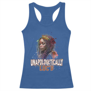 Black Locs Girl Racerback Tank Top Unapologetically Locd Hair Melanin Queen TS02 Royal Blue Print Your Wear