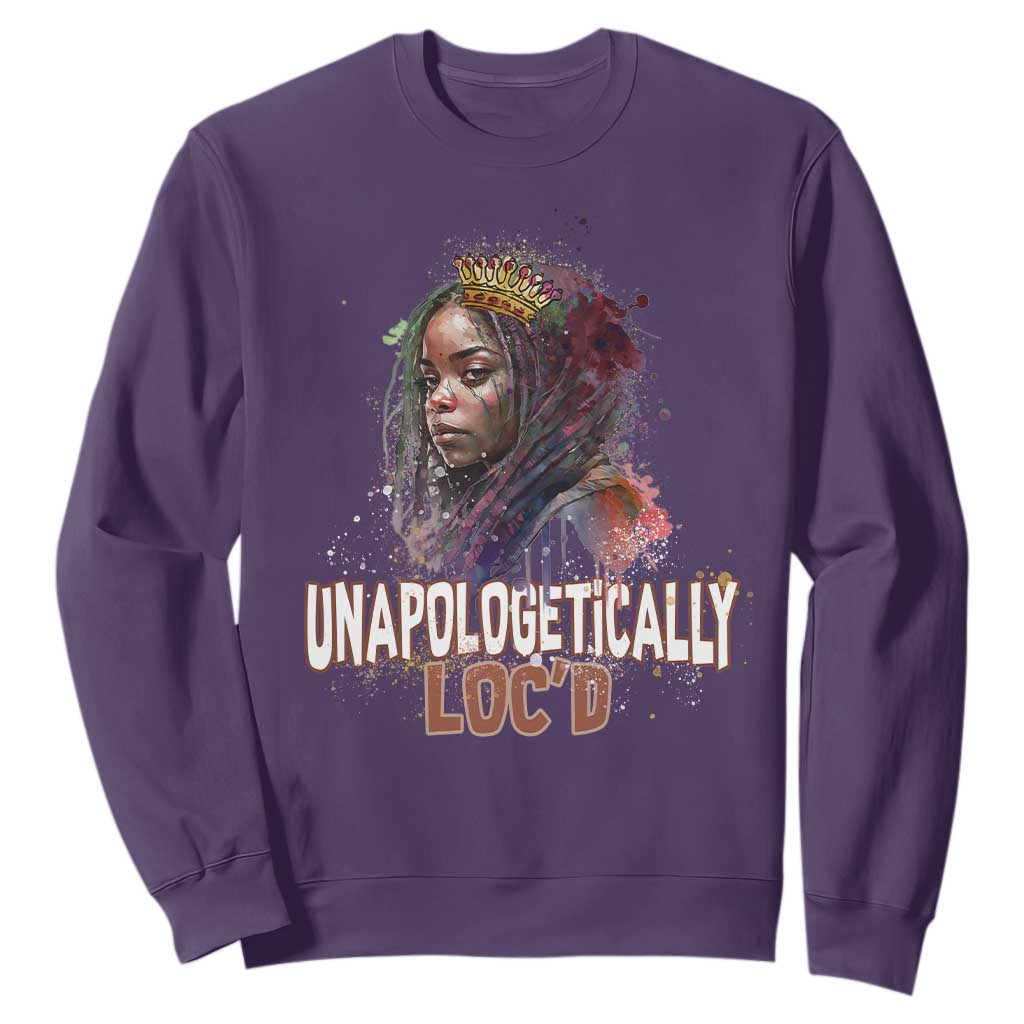 Black History Month Sweatshirt Unapologetically Locd Locs Hair Melanin Queen TS02 Purple Printyourwear