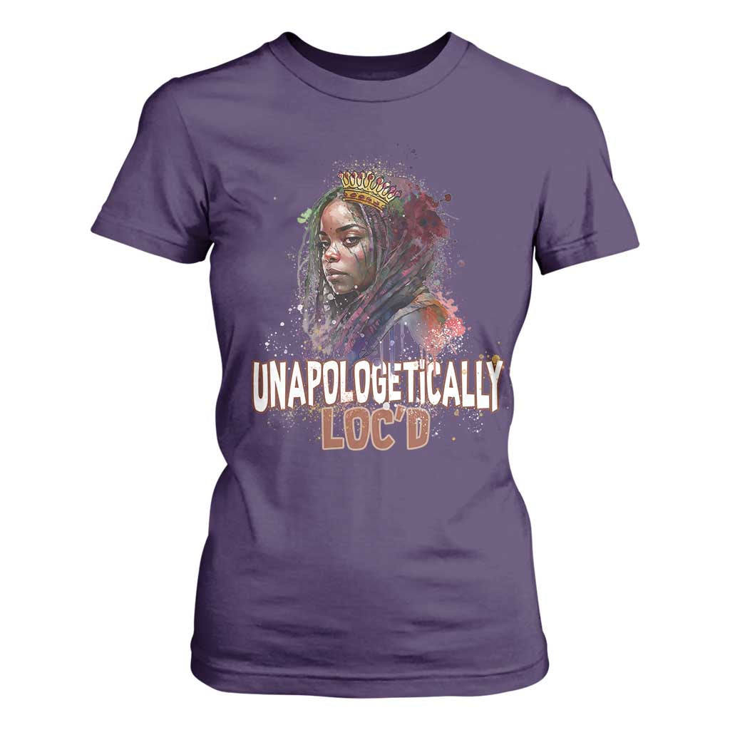 Black Locs Girl T Shirt For Women Unapologetically Locd Hair Melanin Queen TS02 Purple Print Your Wear