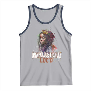 Black Locs Girl Tank Top Unapologetically Locd Hair Melanin Queen TS02 Athletic Heather Navy Print Your Wear