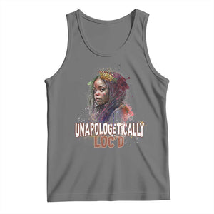 Black Locs Girl Tank Top Unapologetically Locd Hair Melanin Queen TS02 Black Heather Print Your Wear