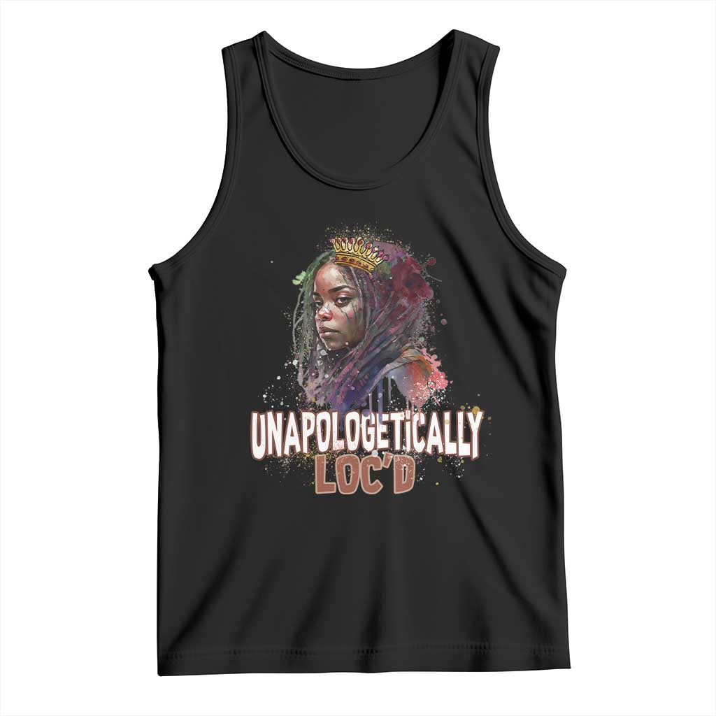 Black Locs Girl Tank Top Unapologetically Locd Hair Melanin Queen TS02 Black Print Your Wear