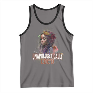 Black Locs Girl Tank Top Unapologetically Locd Hair Melanin Queen TS02 Deep Heather Black Print Your Wear