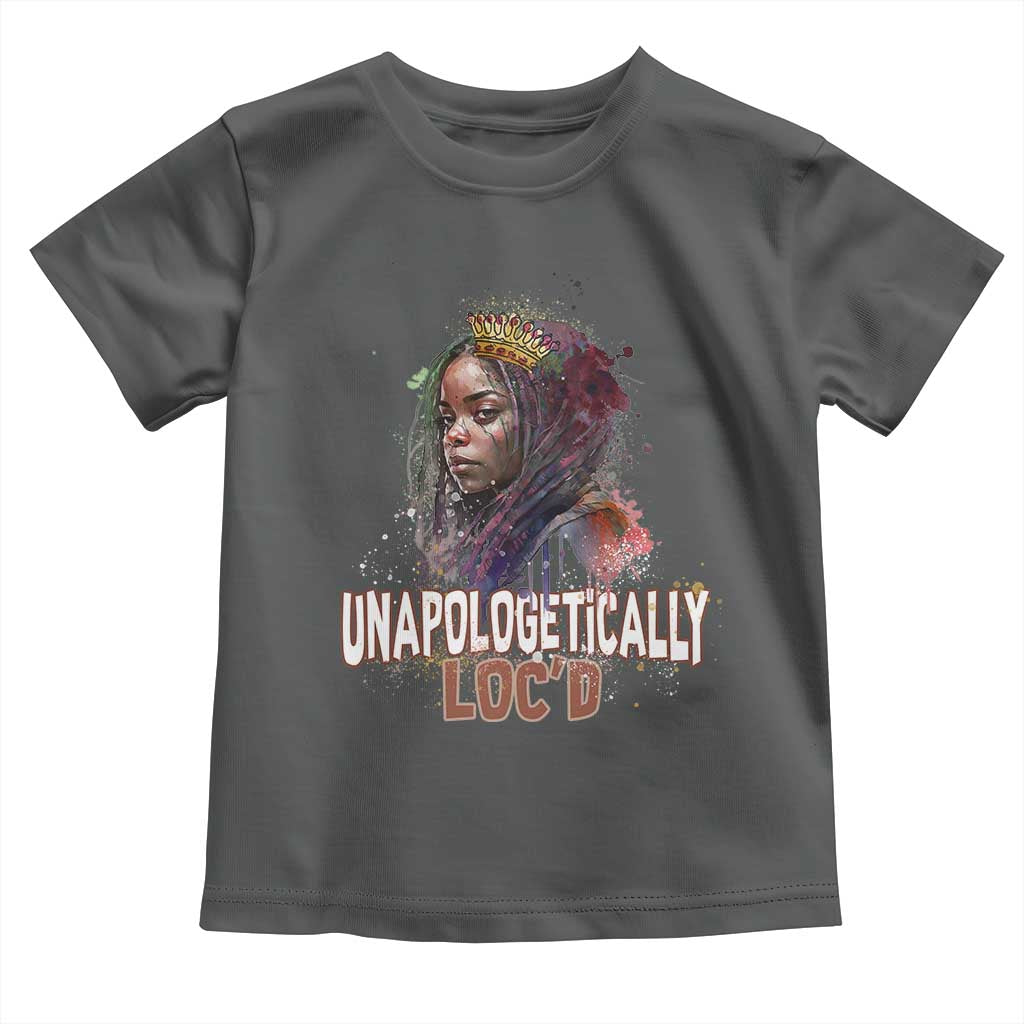 Black Locs Girl Toddler T Shirt Unapologetically Locd Hair Melanin Queen TS02 Dark Heather Print Your Wear