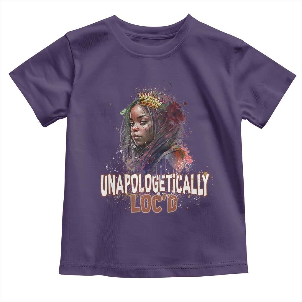 Black Locs Girl Toddler T Shirt Unapologetically Locd Hair Melanin Queen TS02 Purple Print Your Wear