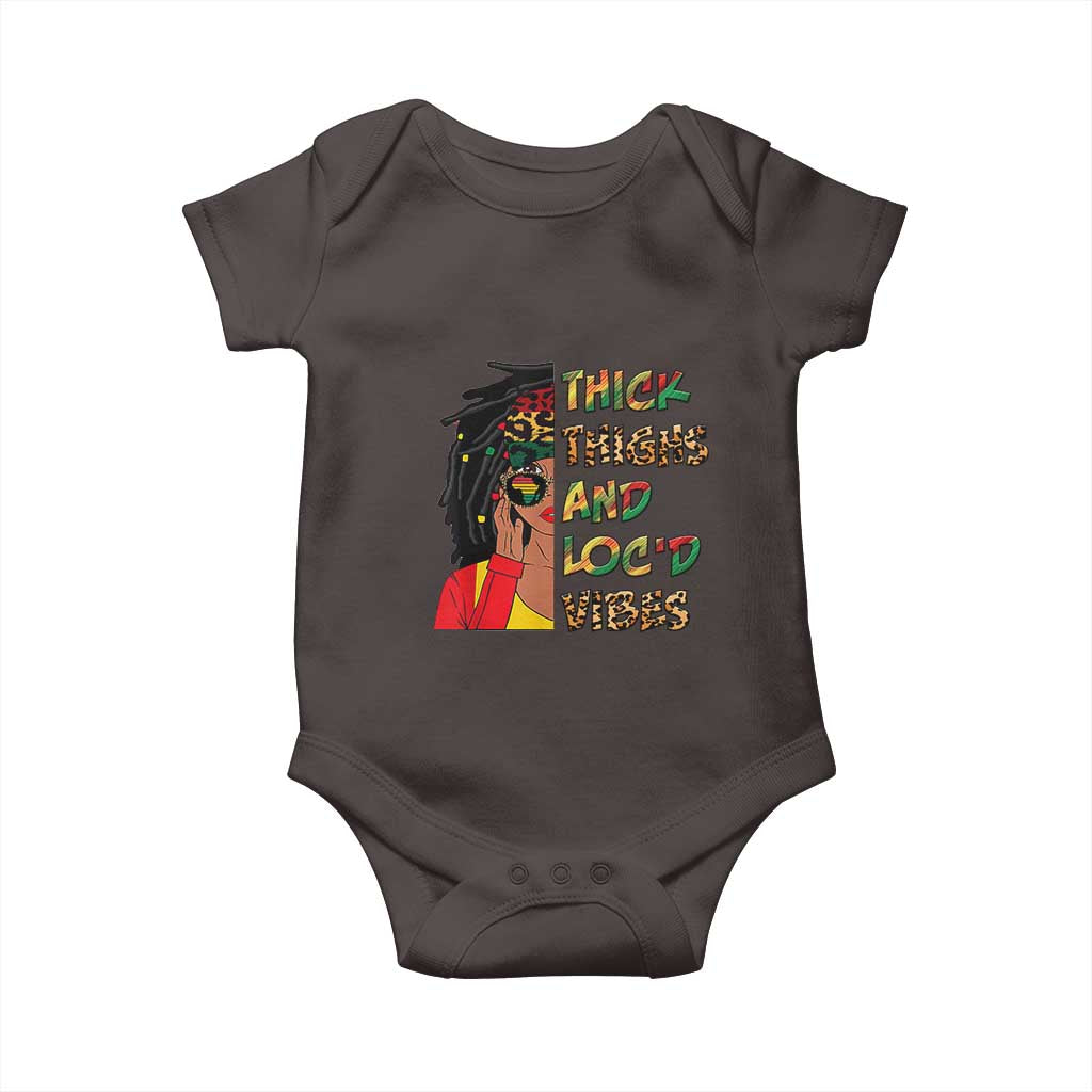 Black Locs Girl Baby Onesie Thick Thighs And Locd Vibes African Melanin Women TS02 Dark Chocolate Print Your Wear