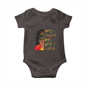 Black Locs Girl Baby Onesie Thick Thighs And Locd Vibes African Melanin Women TS02 Dark Chocolate Print Your Wear