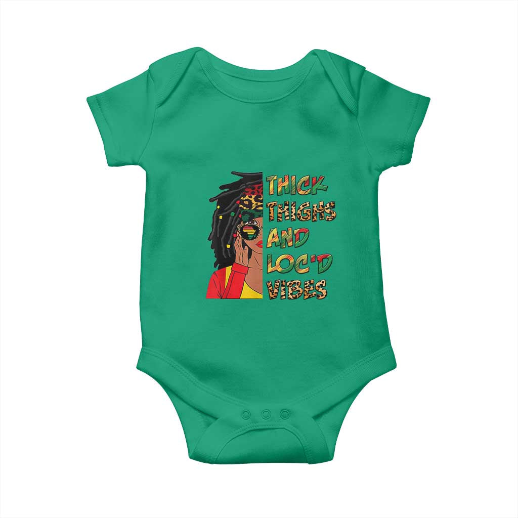 Black Locs Girl Baby Onesie Thick Thighs And Locd Vibes African Melanin Women TS02 Irish Green Print Your Wear