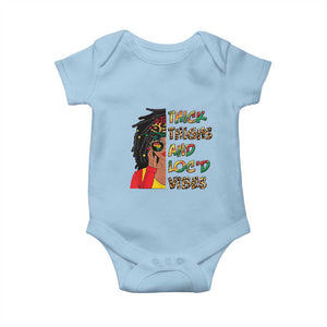 Black Locs Girl Baby Onesie Thick Thighs And Locd Vibes African Melanin Women TS02 Light Blue Print Your Wear