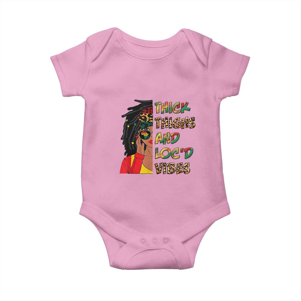 Black Locs Girl Baby Onesie Thick Thighs And Locd Vibes African Melanin Women TS02 Light Pink Print Your Wear
