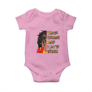 Black Locs Girl Baby Onesie Thick Thighs And Locd Vibes African Melanin Women TS02 Light Pink Print Your Wear