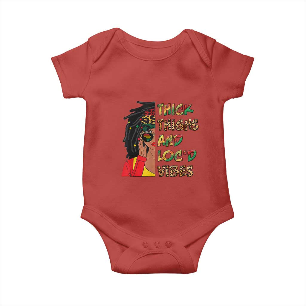 Black Locs Girl Baby Onesie Thick Thighs And Locd Vibes African Melanin Women TS02 Red Print Your Wear