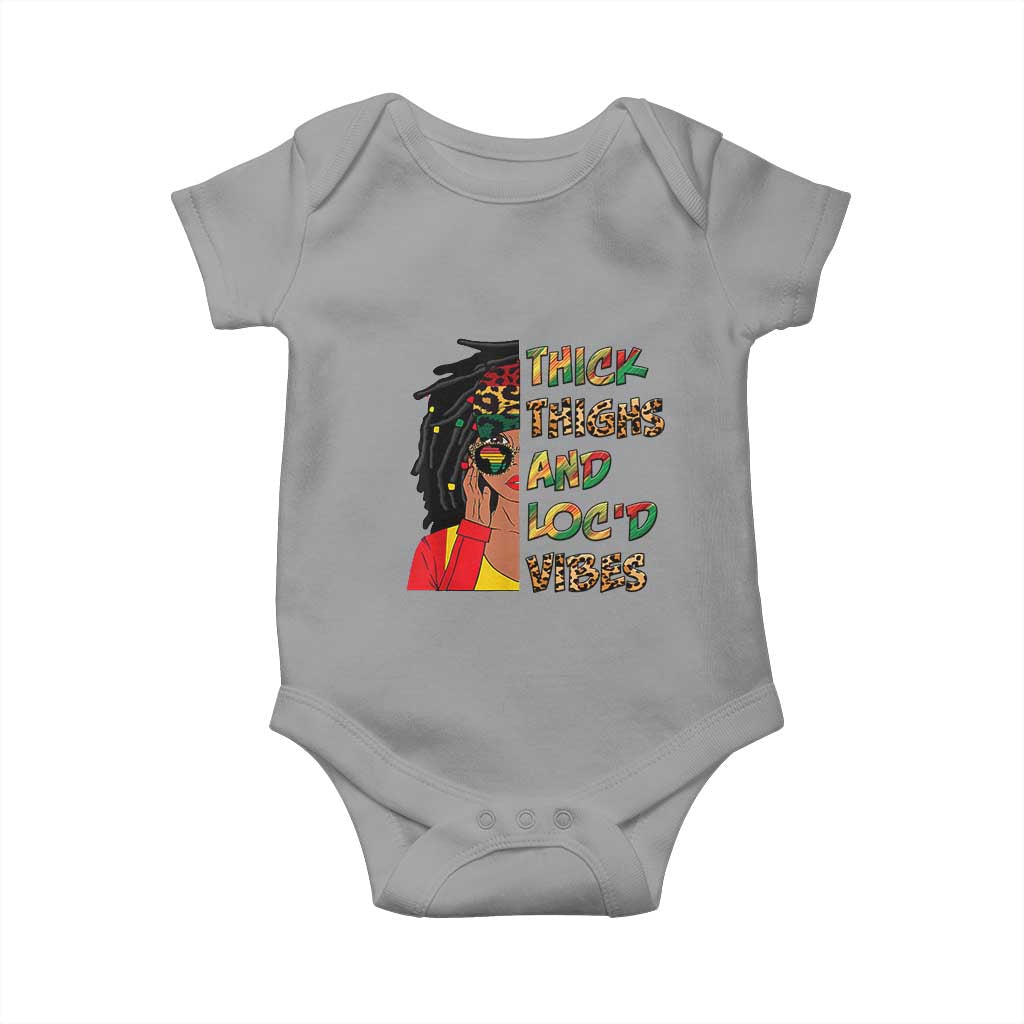 Black Locs Girl Baby Onesie Thick Thighs And Locd Vibes African Melanin Women TS02 Sport Gray Print Your Wear