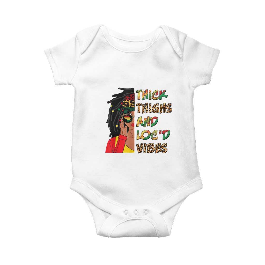 Black Locs Girl Baby Onesie Thick Thighs And Locd Vibes African Melanin Women TS02 White Print Your Wear
