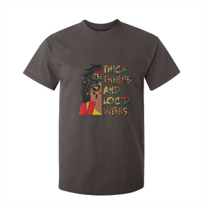 Black Locs Girl T Shirt For Kid Thick Thighs And Locd Vibes African Melanin Women TS02 Dark Chocolate Print Your Wear