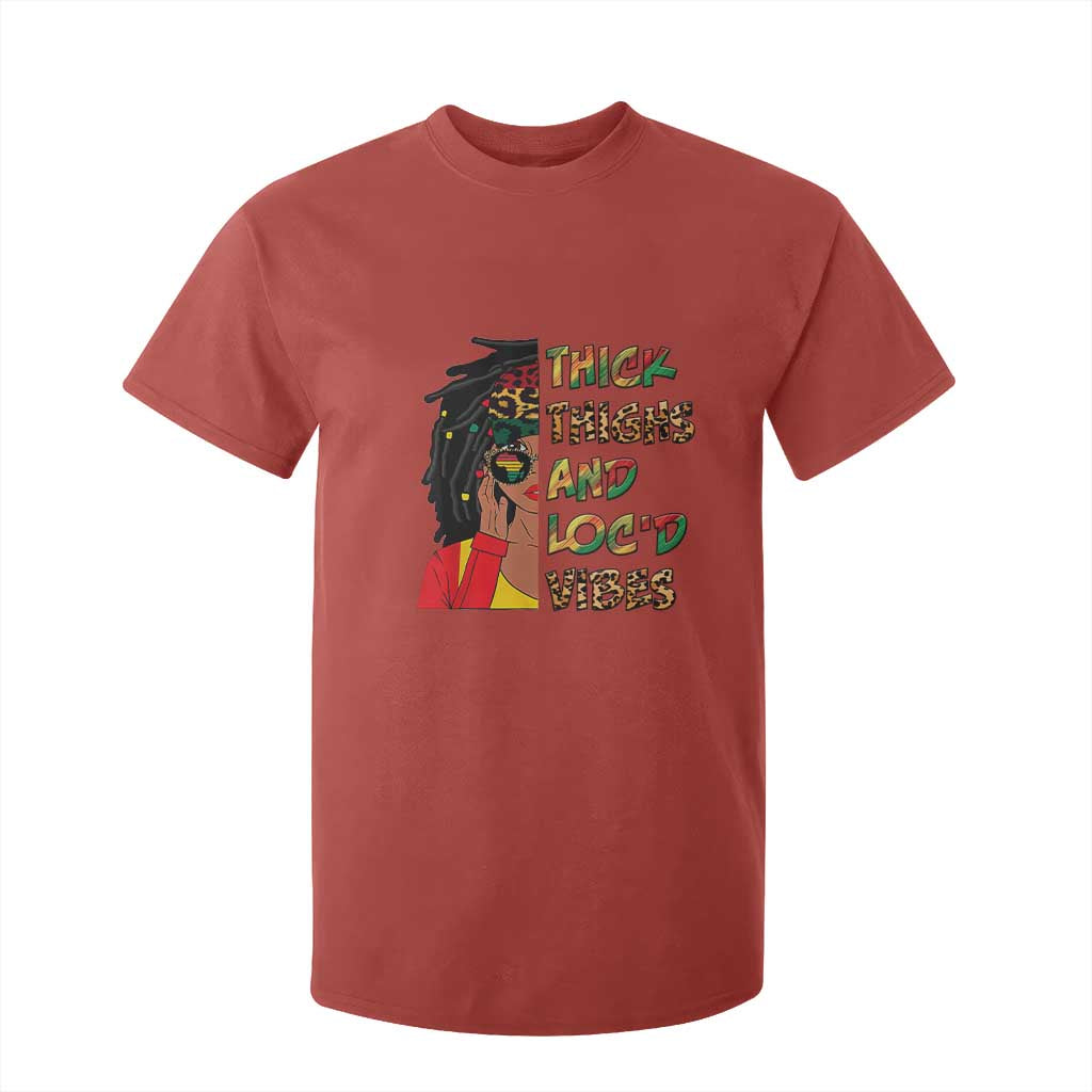 Black Locs Girl T Shirt For Kid Thick Thighs And Locd Vibes African Melanin Women TS02 Red Print Your Wear