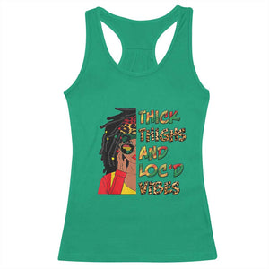 Black Locs Girl Racerback Tank Top Thick Thighs And Locd Vibes African Melanin Women TS02 Irish Green Print Your Wear