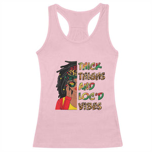 Black Locs Girl Racerback Tank Top Thick Thighs And Locd Vibes African Melanin Women TS02 Light Pink Print Your Wear